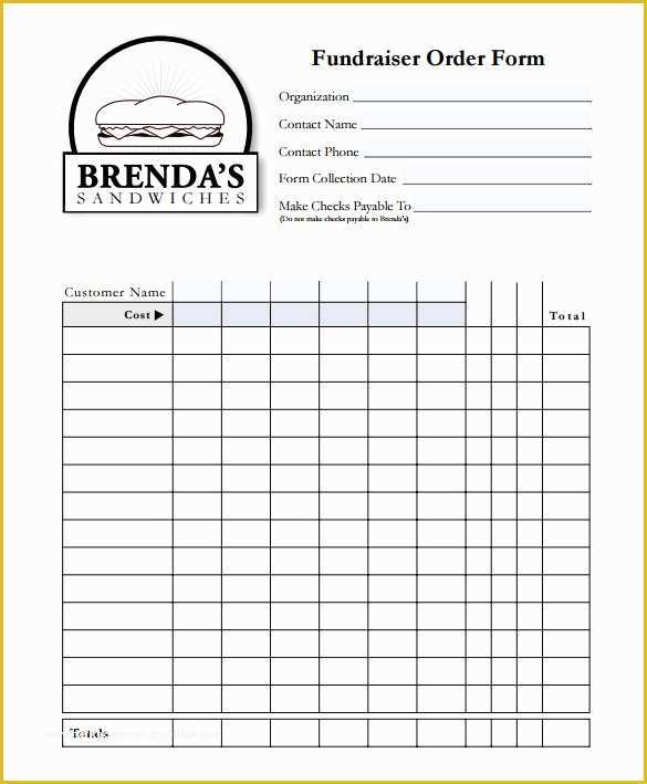 Fundraising forms Templates Free Of 29 order form Templates Pdf Doc Excel