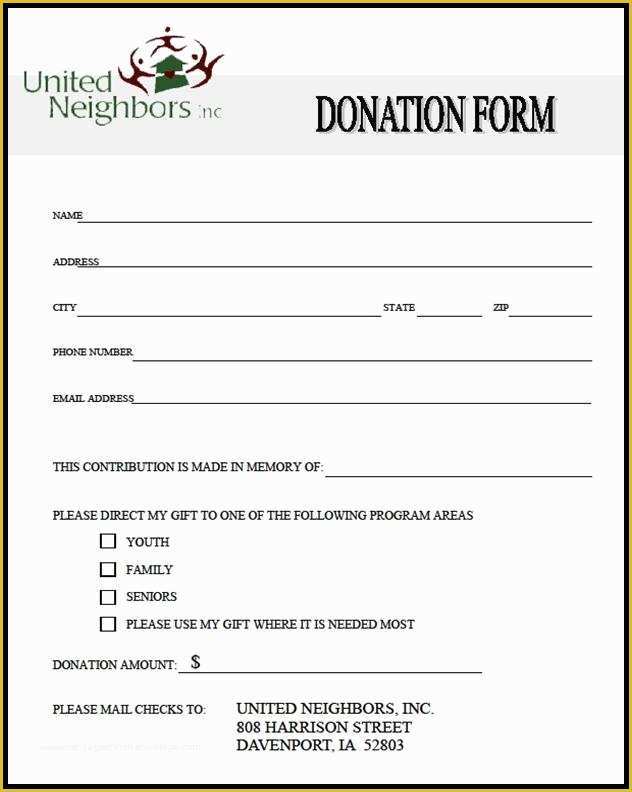 Examples Of Donation Forms