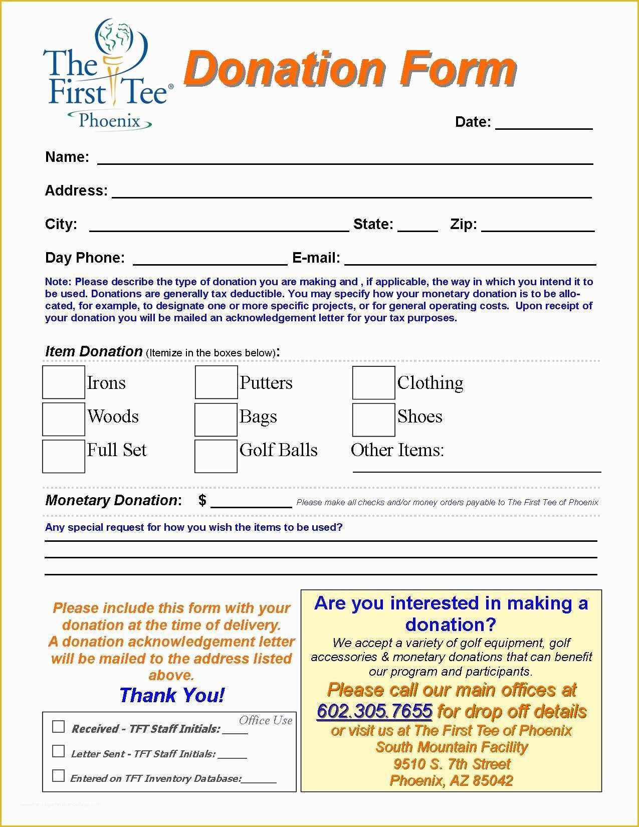 Fundraising forms Templates Free Of Charitable Donation form Template
