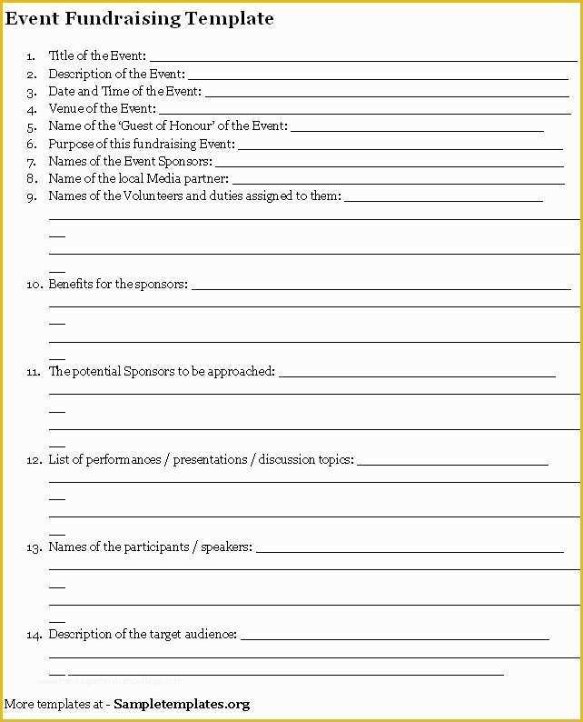 Fundraising forms Templates Free Of event Template for Fundraising format Of event