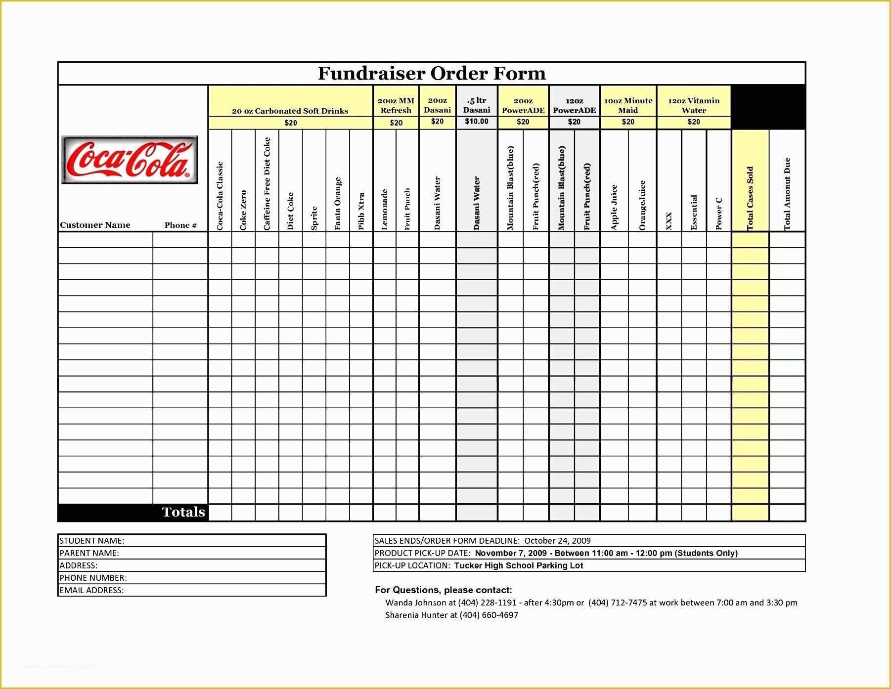 Fundraising forms Templates Free Of Free Fundraiser order form Template