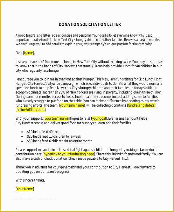 Fundraising Letter Templates Free Of 10 Donation Letter Samples