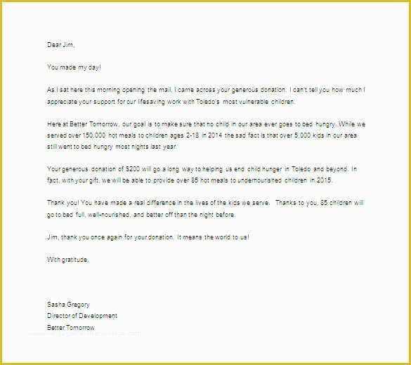 Fundraising Letter Templates Free Of Donor Thank You Letter Template – 10 Free Word Excel