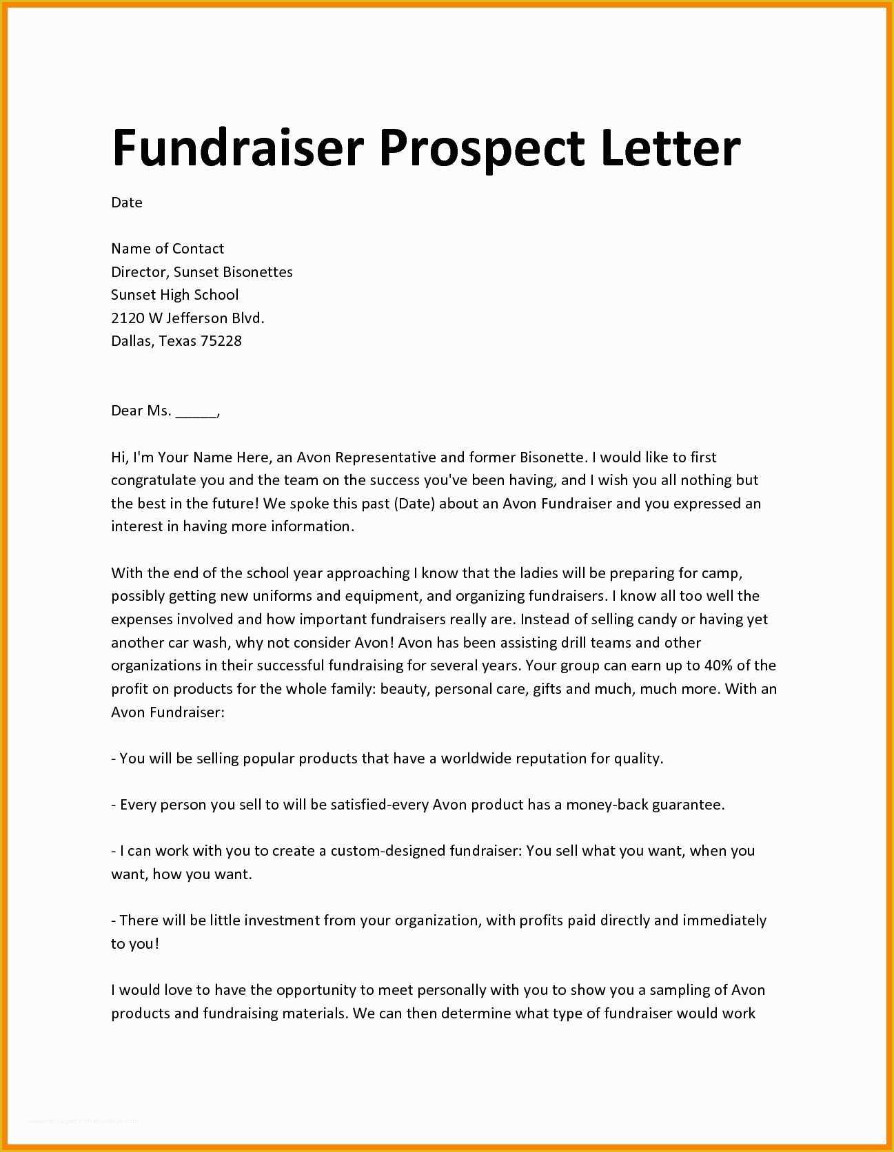 Fundraising Letter Templates Free Of Fundraiser Proposal Letter