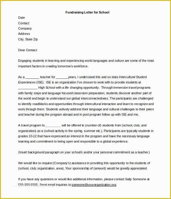 Fundraising Letter Templates Free Of Fundraising Letter Template – 7 Free Word Pdf Documents
