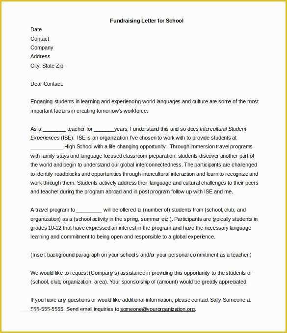 Fundraising Letter Templates Free Of Fundraising Letter Template – 7 Free Word Pdf Documents