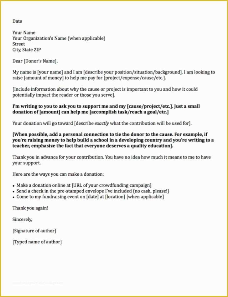 Fundraising Letter Templates Free Of Letter Donation Letter Template