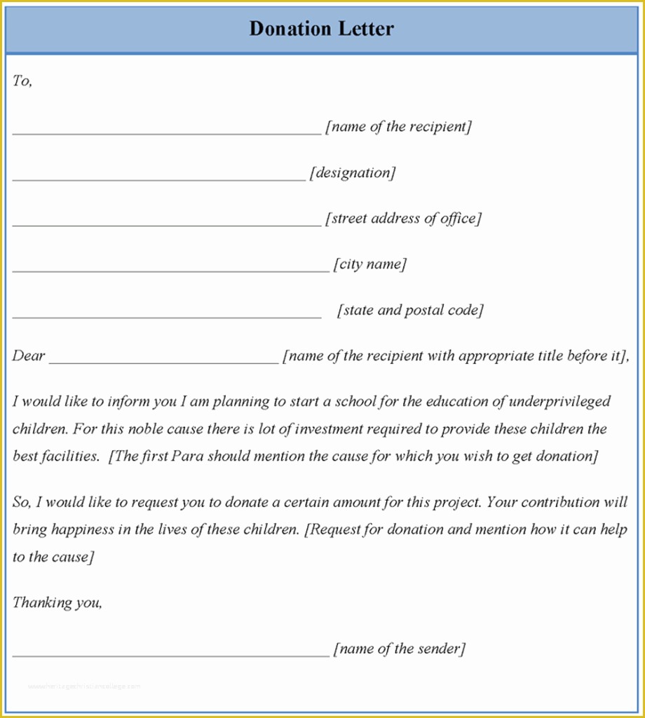 Fundraising Letter Templates Free Of Letter Template for Donation Example Of Donation Letter