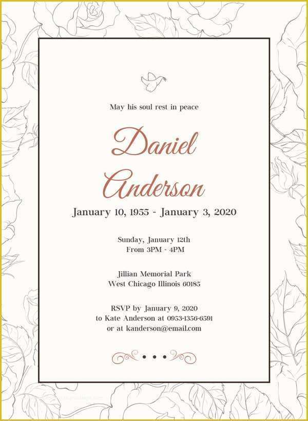 Funeral Announcement Template Free Of 28 Funeral Invitation Templates Psd Ai