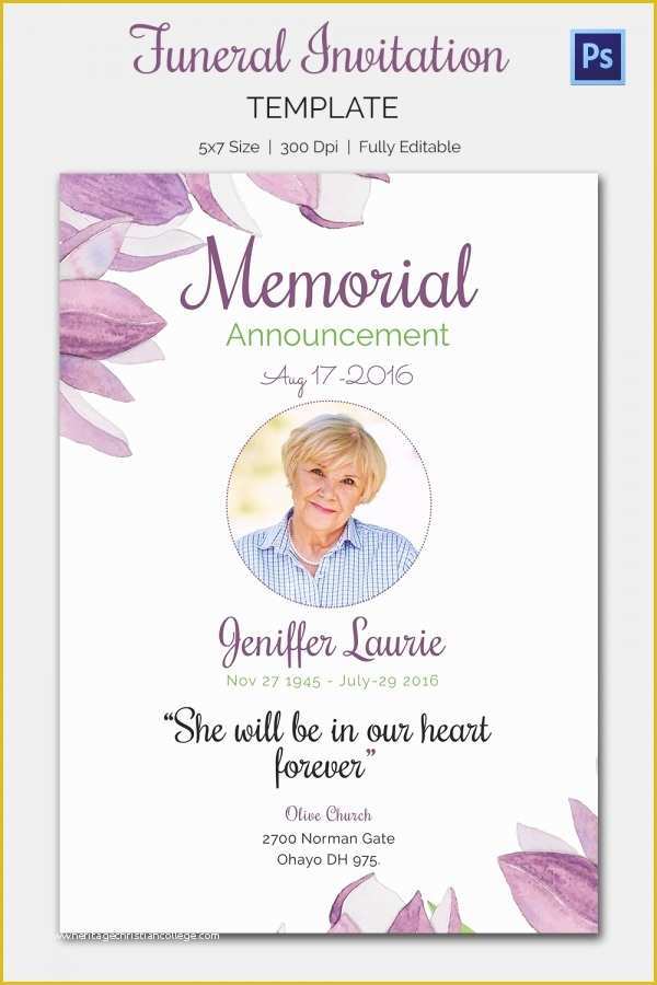 Funeral Announcement Template Free Of Funeral Invitation Template – 12 Free Psd Vector Eps Ai