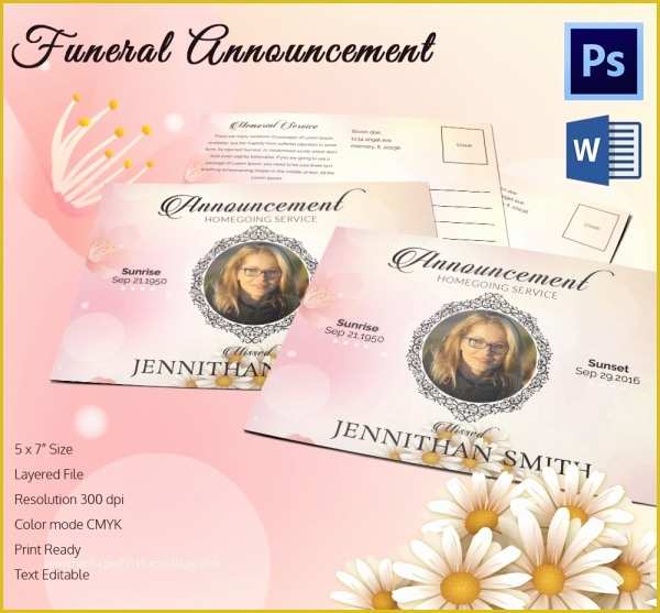 Funeral Announcement Template Free Of Funeral Program Template 16 Word Psd Document Download