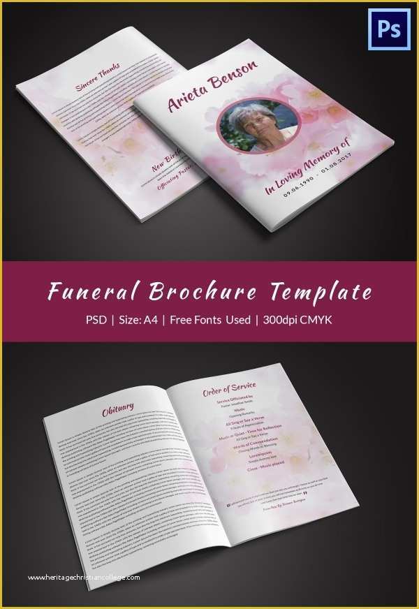 Funeral Booklet Template Free Download Of 5 Funeral Bi Fold Brochure Templates Psd format