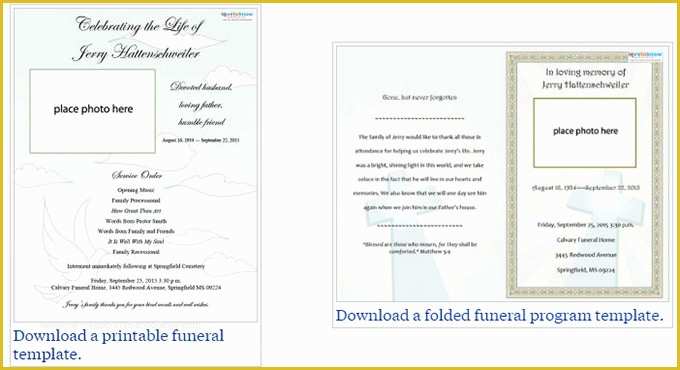 Funeral Booklet Template Free Download Of Free Editable Funeral Program Template