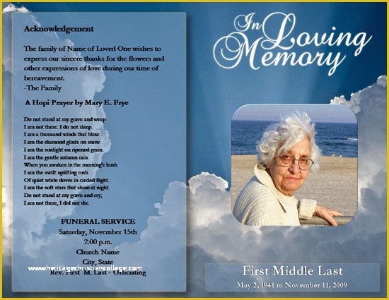 Funeral Booklet Template Free Download Of Funeral Service Program Template