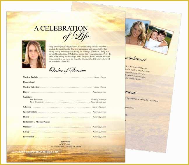 Funeral Brochure Template Free Of 10 Best Funeral Memorial Stationary Flyer Sheets Templates