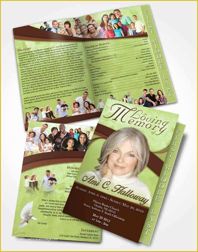 Funeral Brochure Template Free Of 2 Page Graduated Step Fold Funeral Program Template