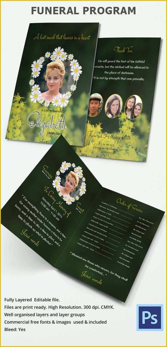 Funeral Brochure Template Free Of 30 Funeral Program Brochure Templates – Free Word Psd