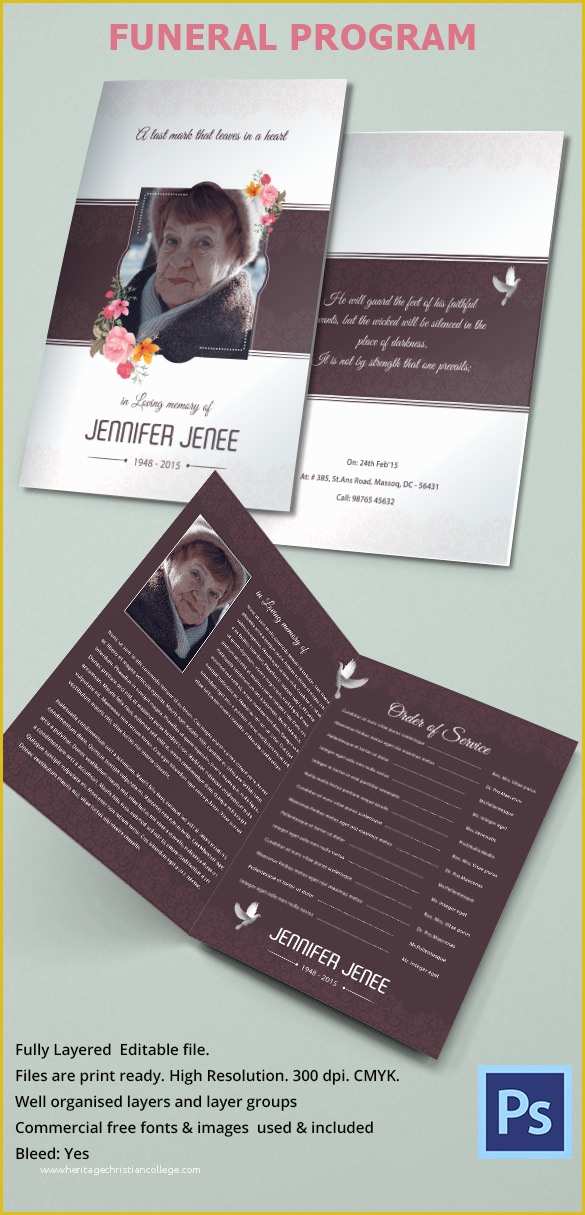 Funeral Brochure Template Free Of 33 Sample Funeral Programs Templates