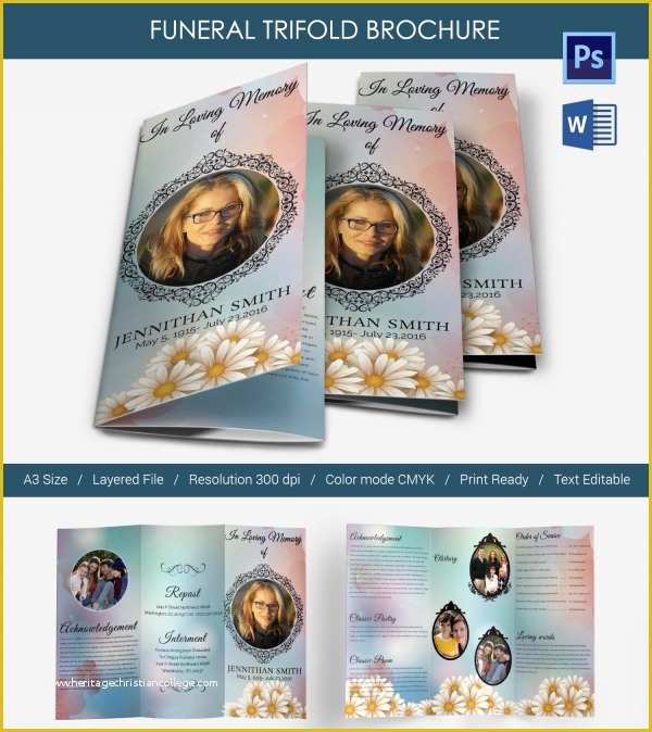 Funeral Brochure Template Free Of 5 Funeral Trifold Brochure Templates Word Psd format