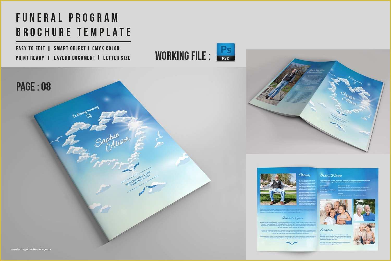 Funeral Brochure Template Free Of 8 Page Funeral Booklet Template V527 Brochure Templates