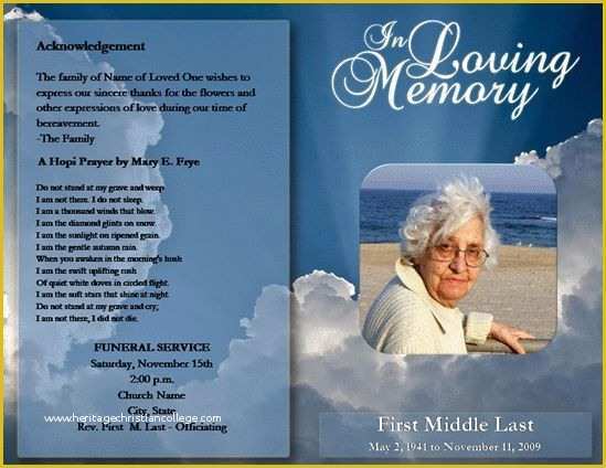 Funeral Brochure Template Free Of Free Funeral Program Template Microsoft Word