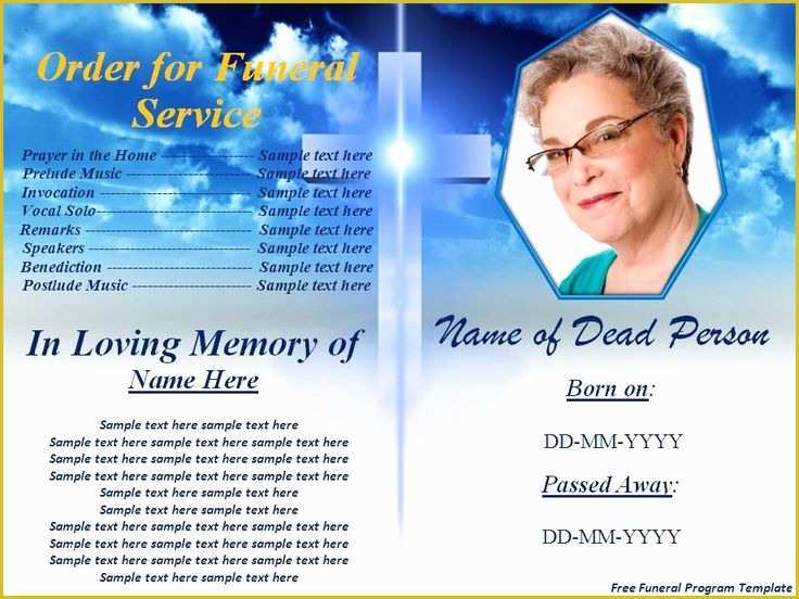 Funeral Brochure Template Free Of Free Funeral Program Templates
