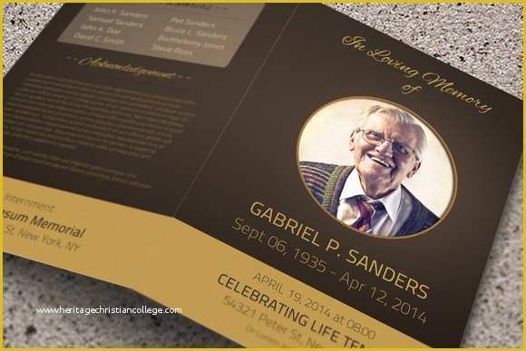Funeral Brochure Template Free Of Funeral Program Template Bi Fold Brochure Templates