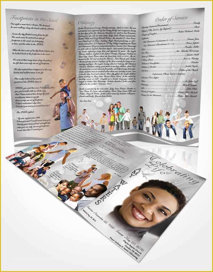 Funeral Brochure Template Free Of Obituary Template Trifold Brochure Free Spirit Black and