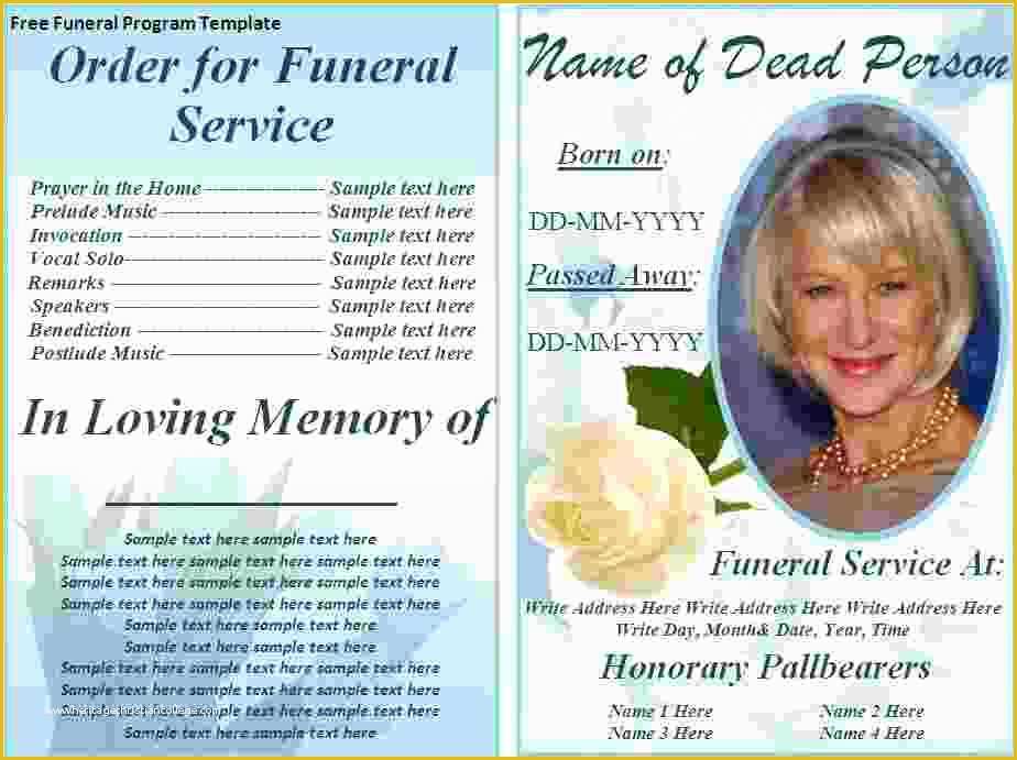 Funeral Program Template Publisher Free Of 5 Free Funeral Program Template for Word