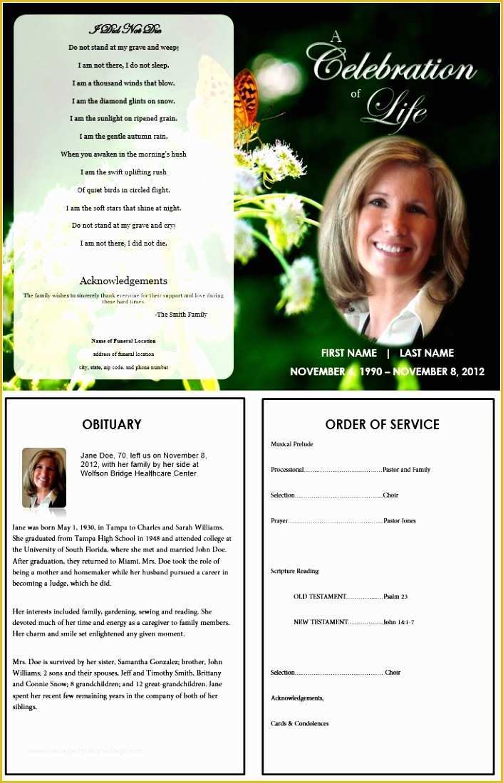 Funeral Program Template Publisher Free Of 5 Funeral order Service Template Publisher Yoeut