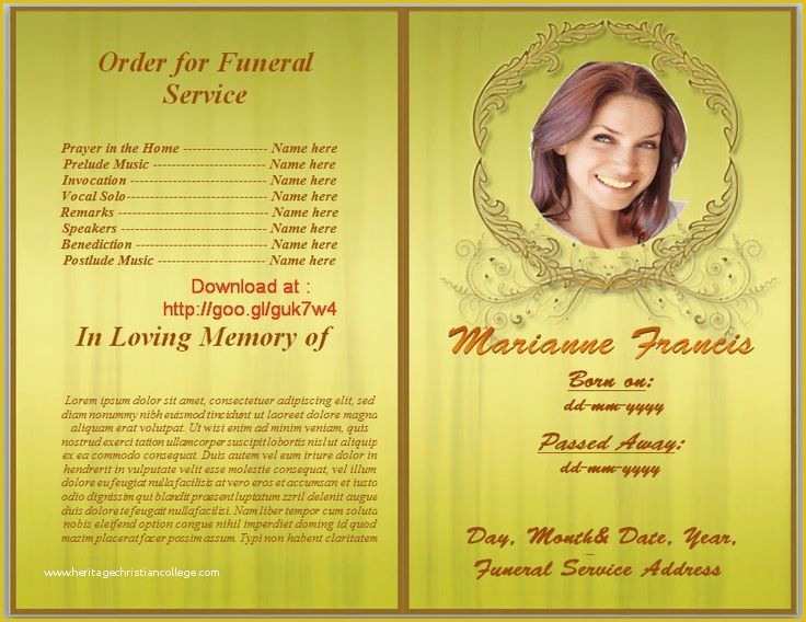 Funeral Program Template Publisher Free Of 79 Best Funeral Program Templates for Ms Word to Download