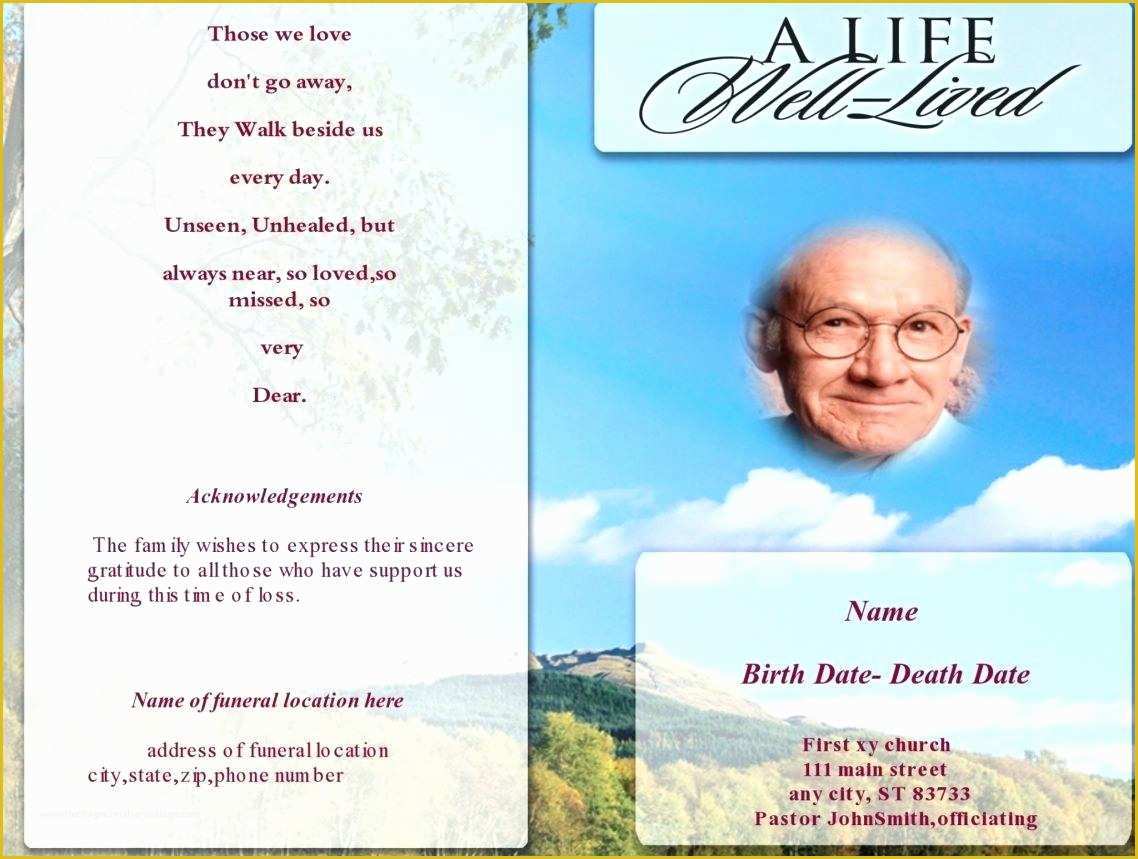 Funeral Program Template Publisher Free Of 8 9 Funeral Obituary Programs Templates