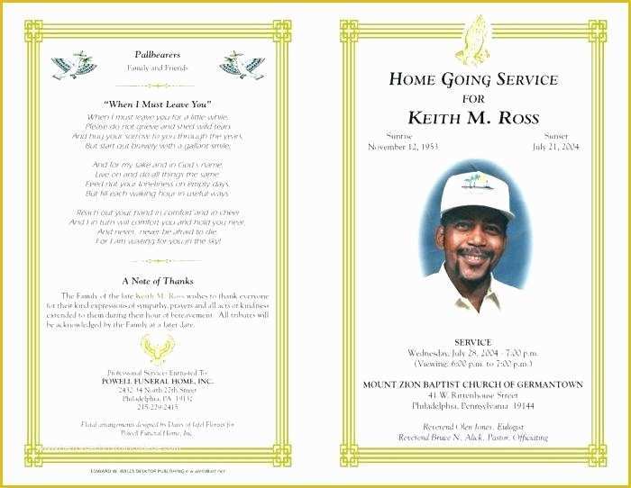 Funeral Program Template Publisher Free Of Funeral Program Templates Publisher Obituary Template Free