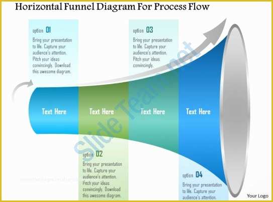 Funnel Ppt Template Free Of 1214 Horizontal Funnel Diagram for Process Flow Powerpoint