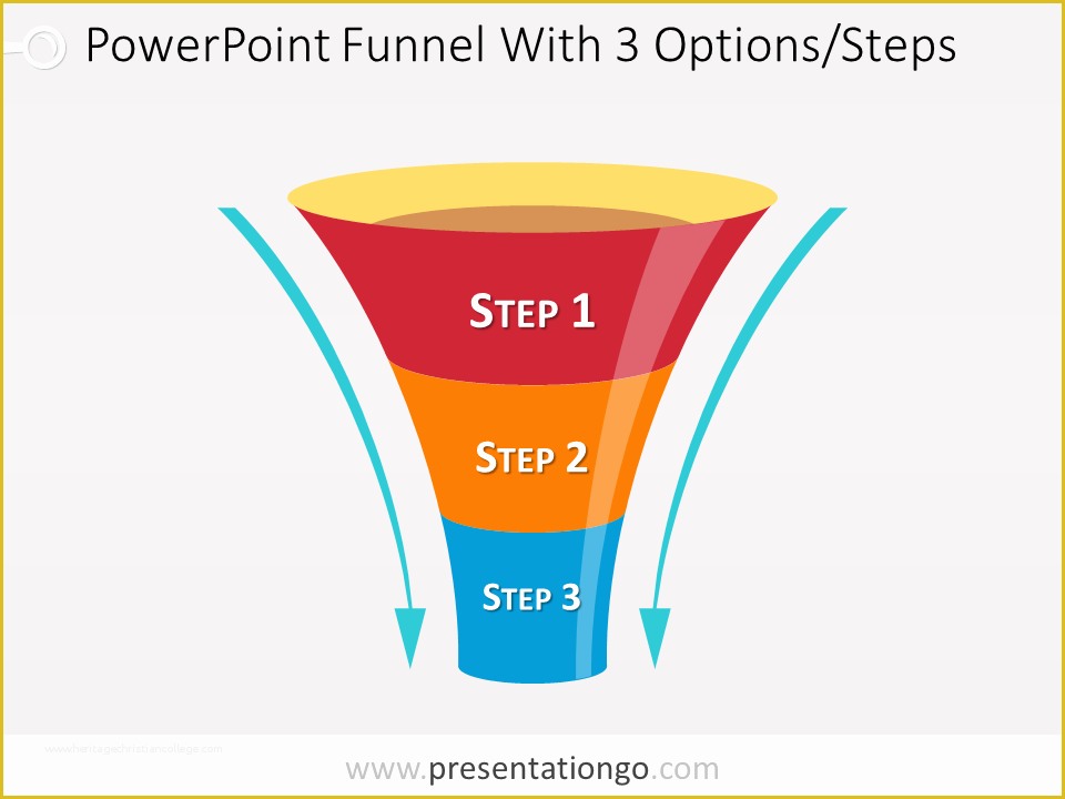 Funnel Ppt Template Free Of Funnel Diagram for Powerpoint with 3 Steps