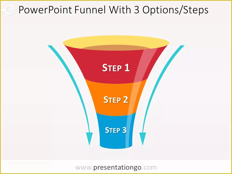 Funnel Ppt Template Free Of Funnel Diagram for Powerpoint with 3 Steps