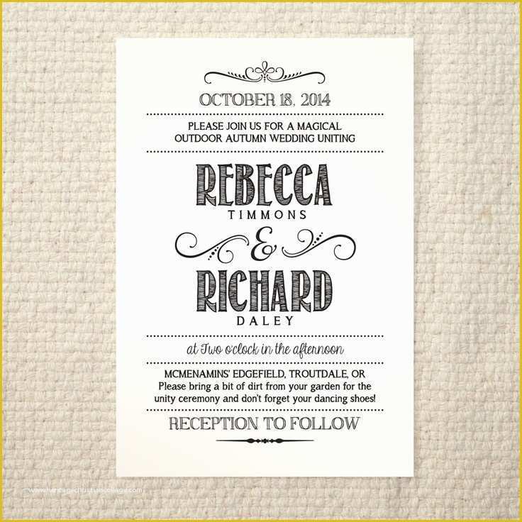 Funny Wedding Invitation Templates Free Of Diy Wedding Invitation Template Handlettered Rustic Love