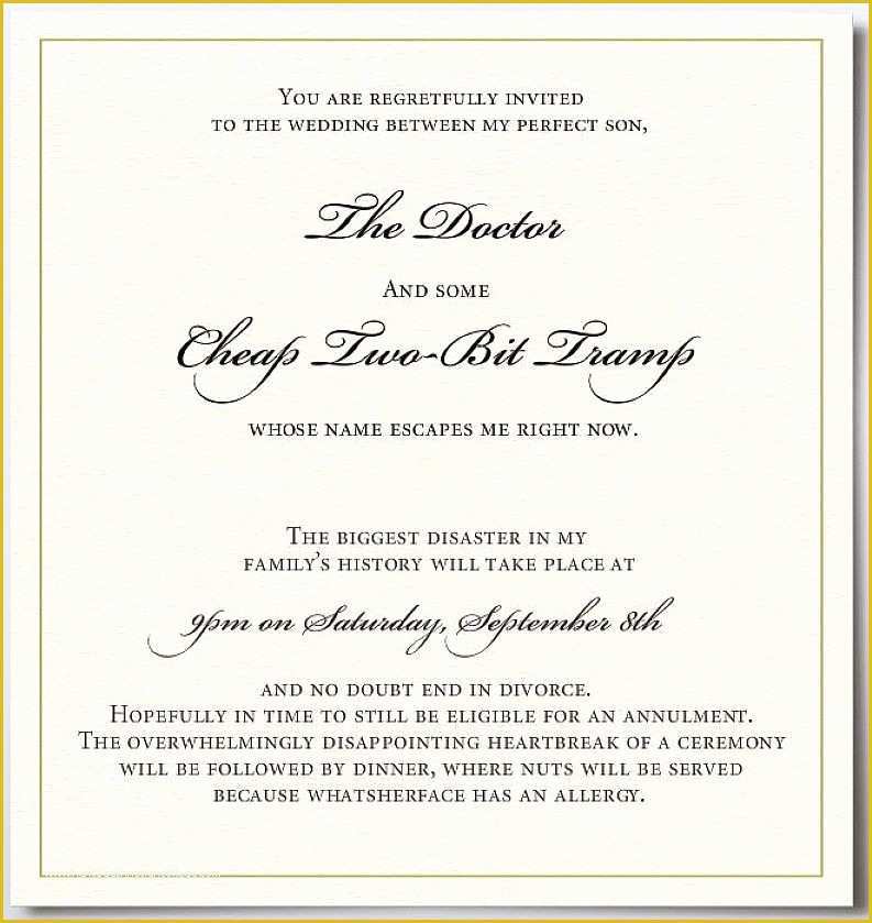 Funny Wedding Invitation Templates Free Of Sample Wedding Invitation Wording for Reception Only
