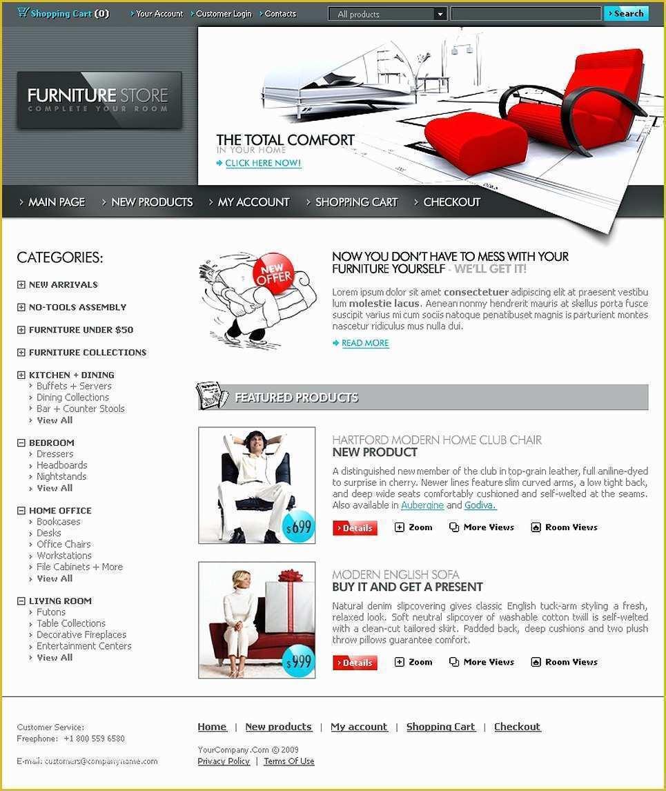 Furniture Website Templates Free Download Of Furniture Website Template 