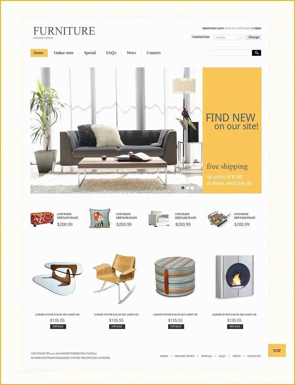 Furniture Website Templates Free Download Of Home Furniture Virtuemart Template Web Design Templates