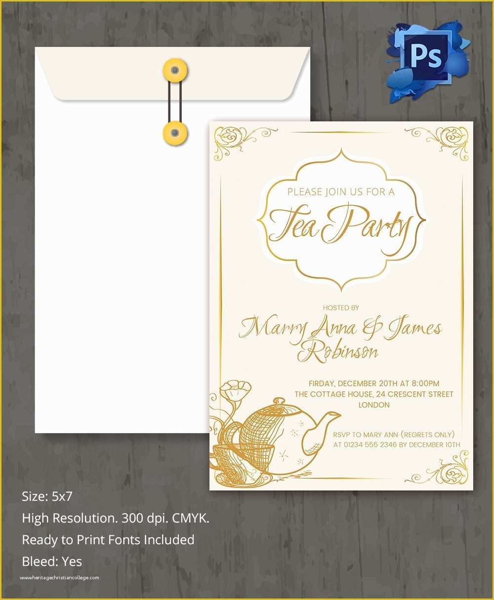 Gala Invitation Template Free Of 22 Tea Party Invitation Templates