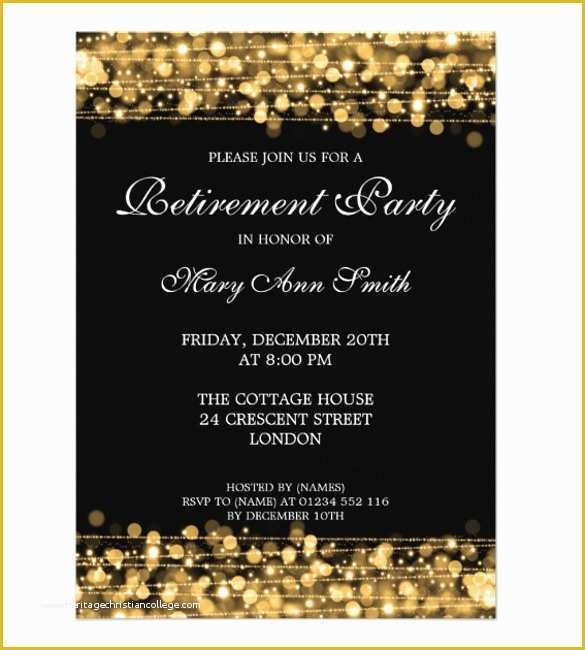 Gala Invitation Template Free Of 36 Retirement Party Invitation Templates Psd Ai Word