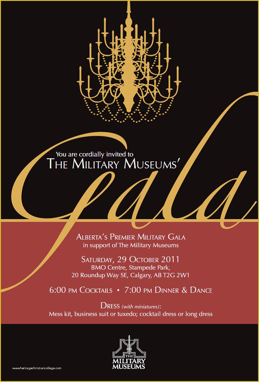 Gala Invitation Template Free Of Canada West Military Museums Silent Auction Items and