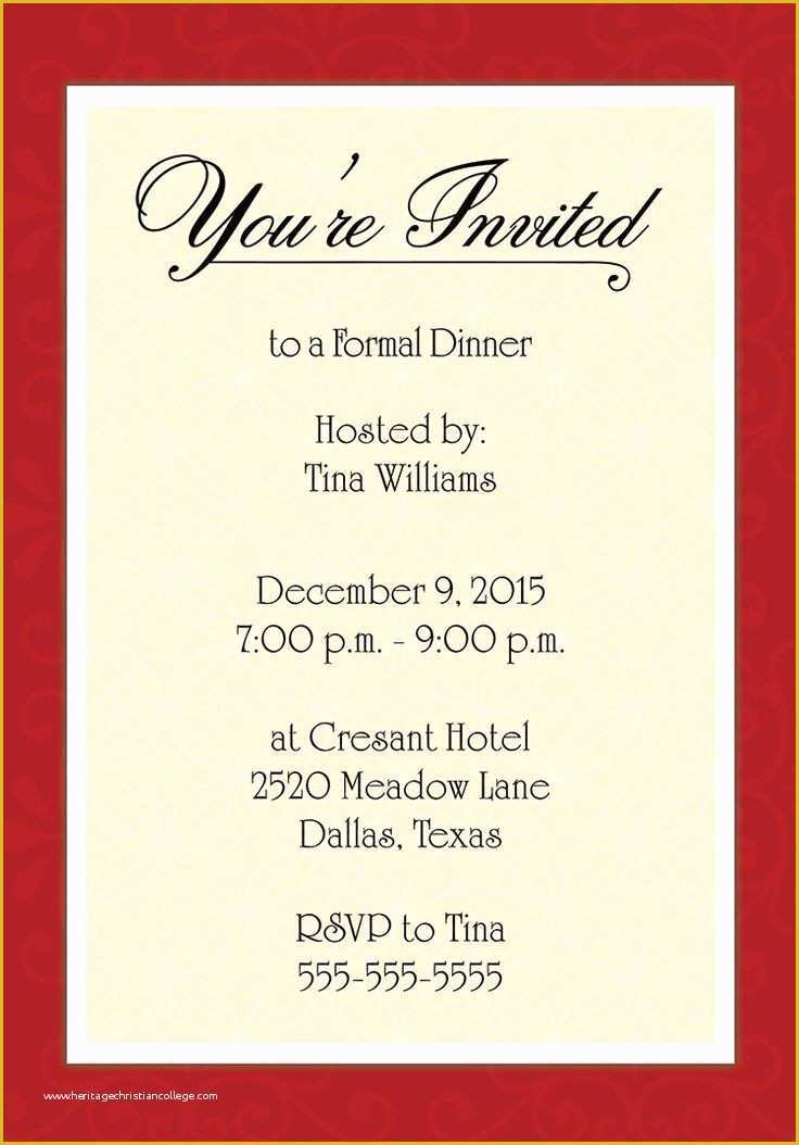 Gala Invitation Template Free Of for Corporate Dinner Invitation