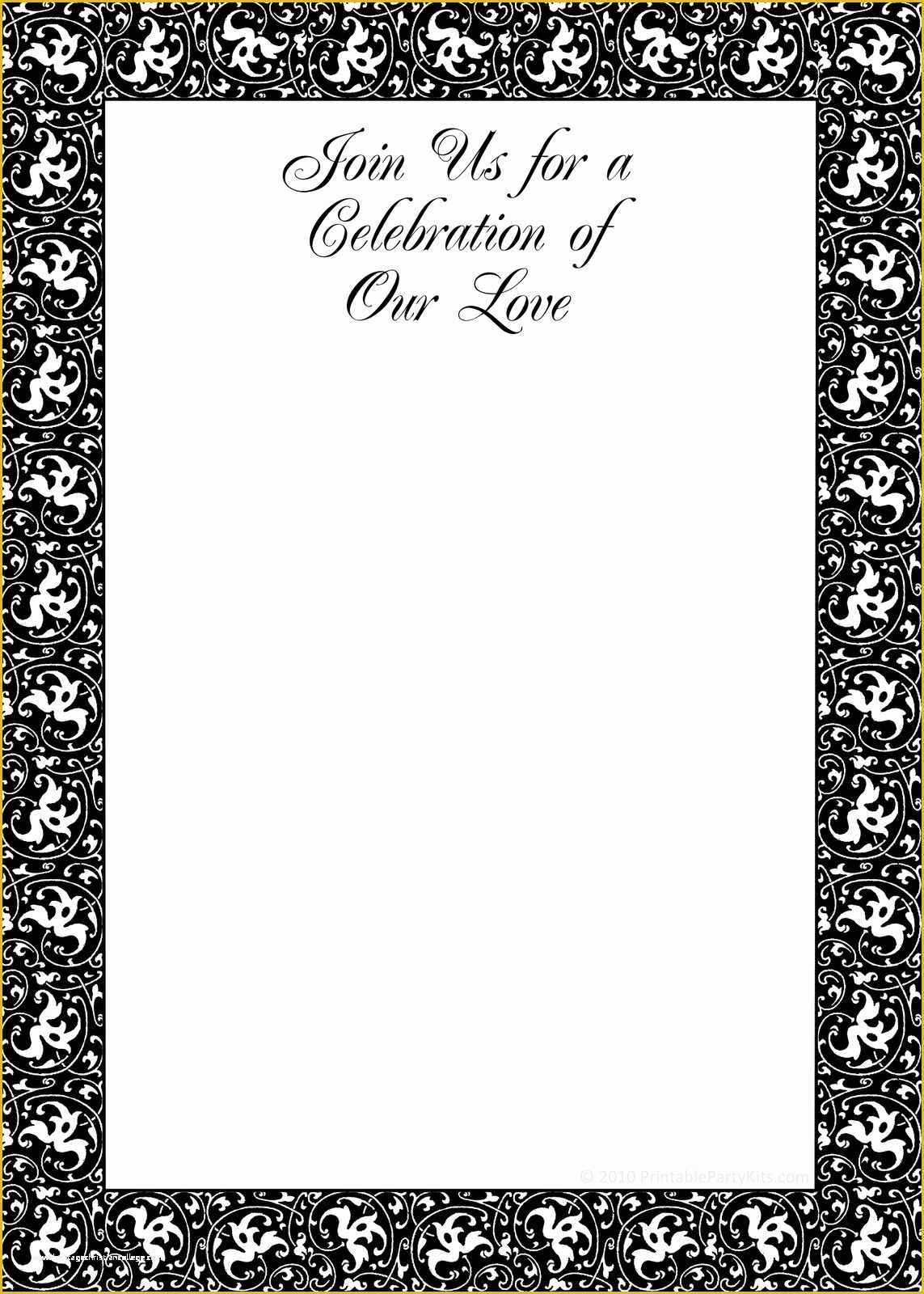 Gala Invitation Template Free Of Free Party Invitation Templates Printable Black and White