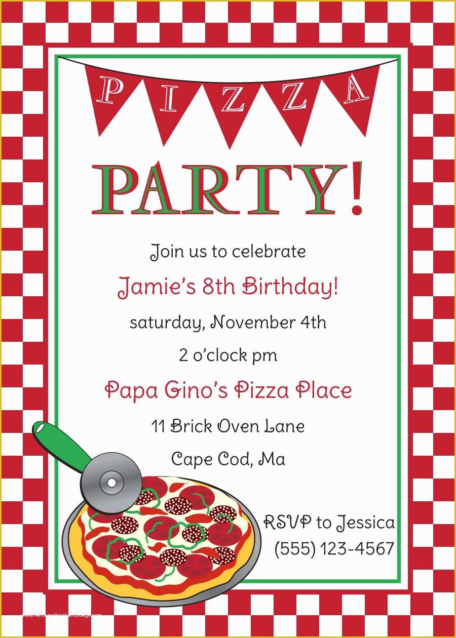 Gala Invitation Template Free Of Free Pizza Party Invitation Templates