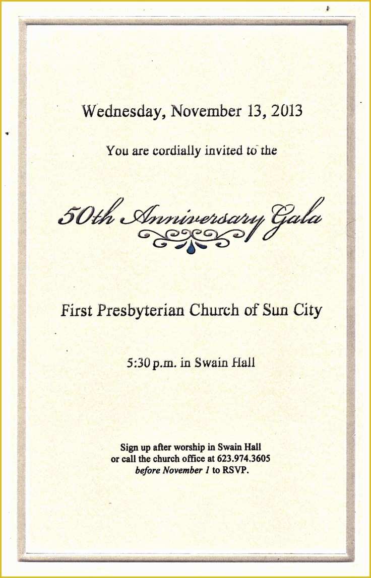 Gala Invitation Template Free Of Invitation to the 50th Anniversary Gala Dinner