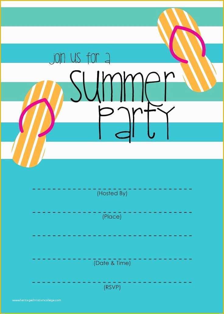 Gala Invitation Template Free Of Summer Party Invitation Template