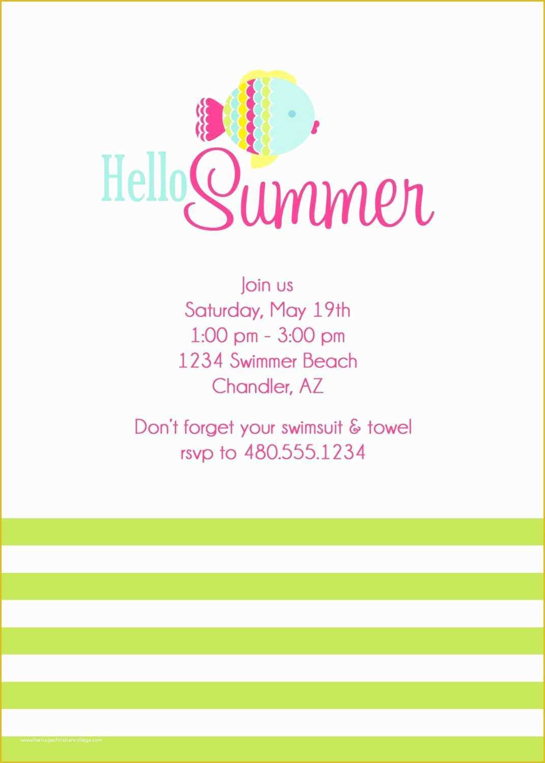Gala Invitation Template Free Of Summer Party Invitations Summer Party Invitations