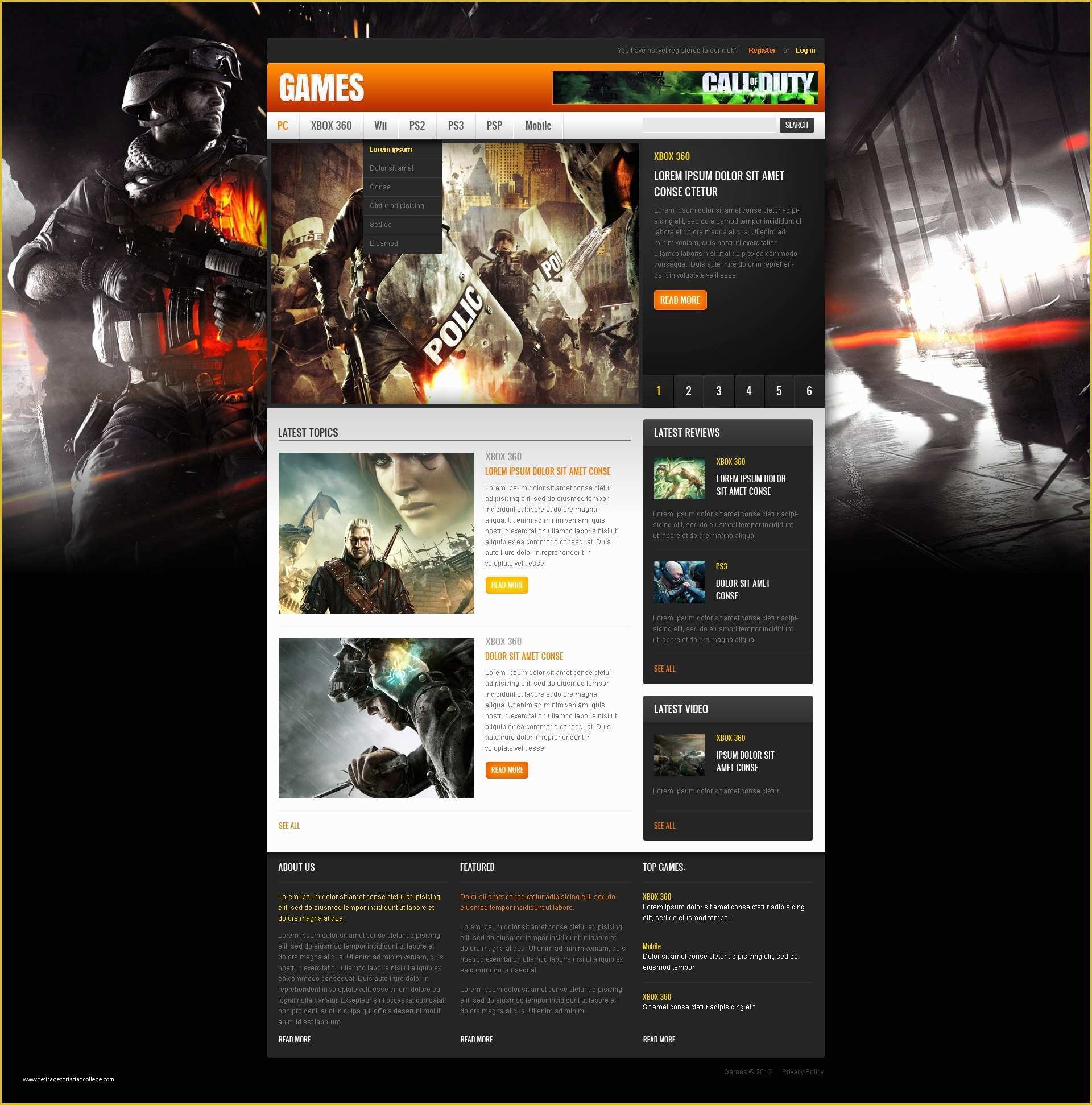 Gaming Website Template HTML5 Free Of Game Portal Website Template